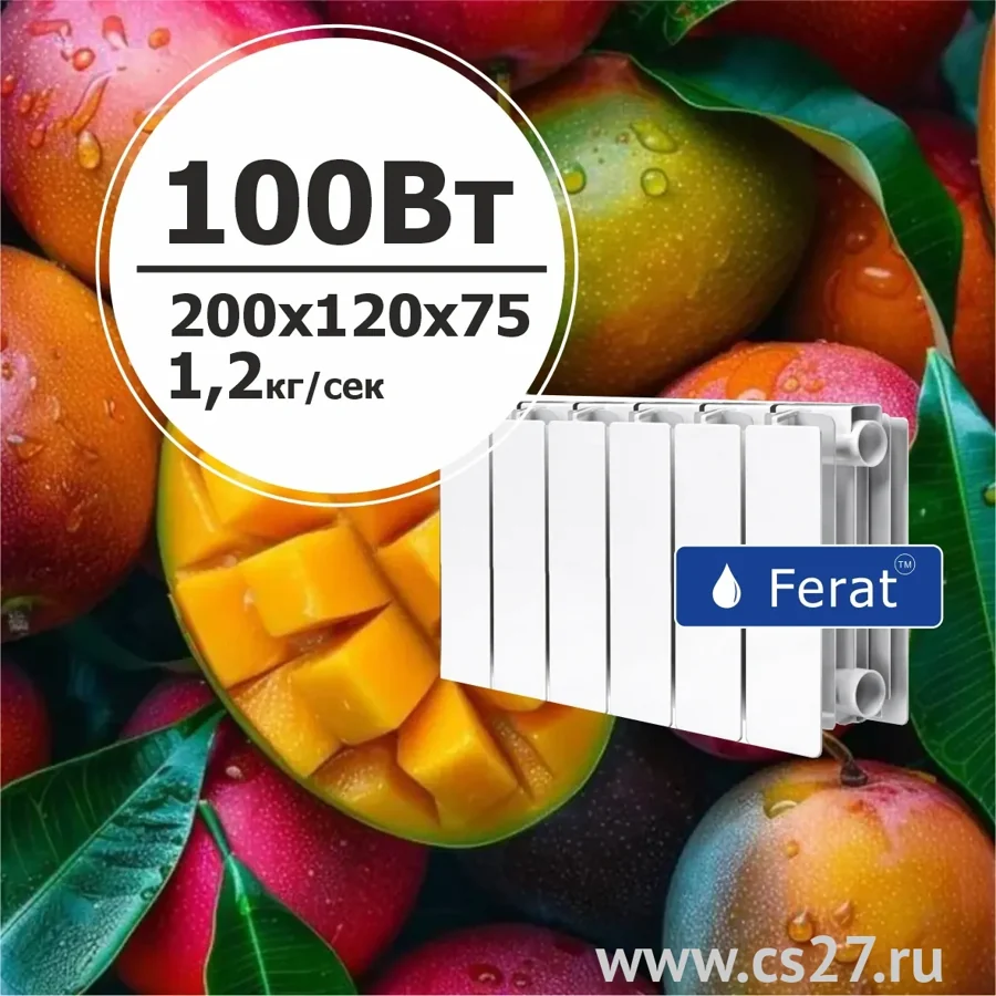 Биметаллический радиатор FERAT БиМАНГО 200x120 6 сек Биметаллический радиатор FERAT БиМАНГО 200x120 6 сек